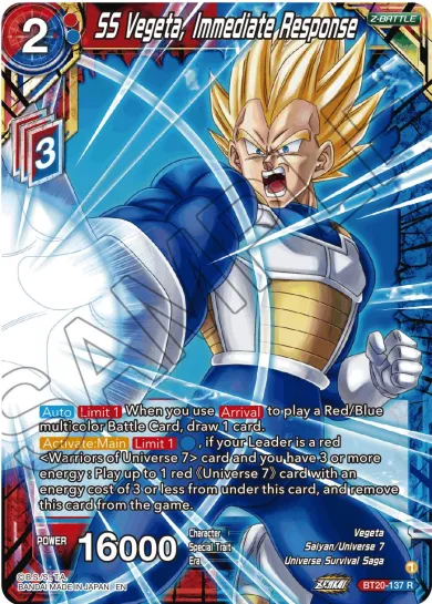 SS VEGETA, IMMEDIATE RESPONSE