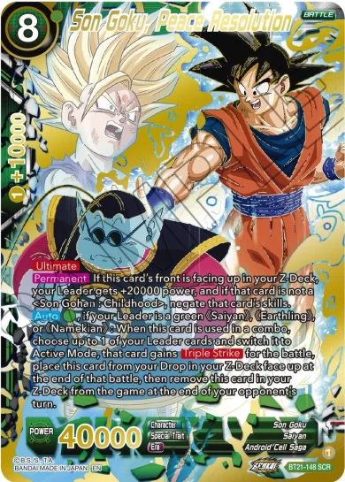 SON GOKU, PEACE RESOLUTION
