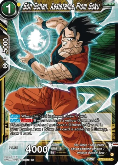 SON GOHAN, ASSISTANCE FROM GOKU