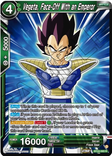 VEGETA, FACE-OFF WITH AN EMPEROR
