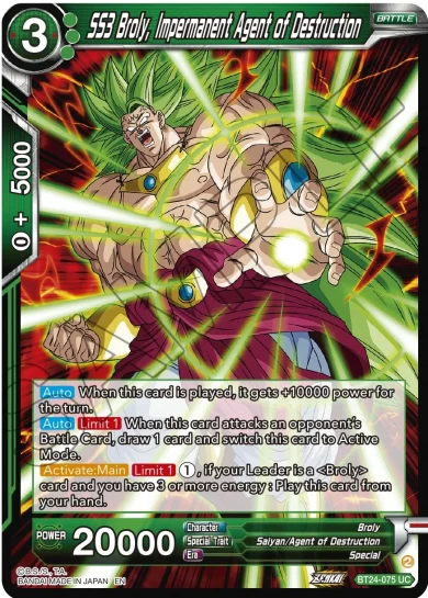 SS3 BROLY, IMPERMANENT AGENT OF DESTRUCTION