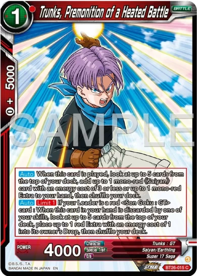 TRUNKS, PREMONITION OF A HEATED BATTLE