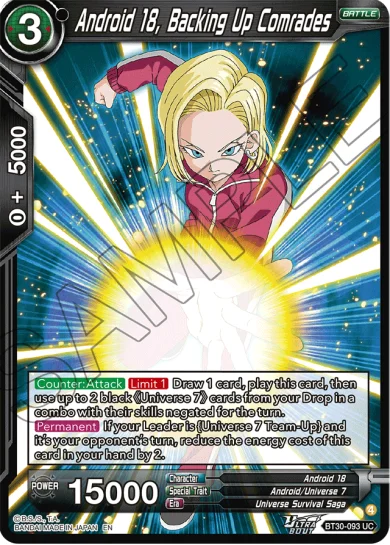 ANDROID 18, BACKING UP COMRADES