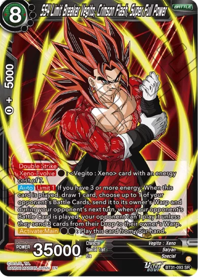 SS4 LIMIT BREAKER VEGITO, CRIMSON FLASH, SUPER FULL POWER