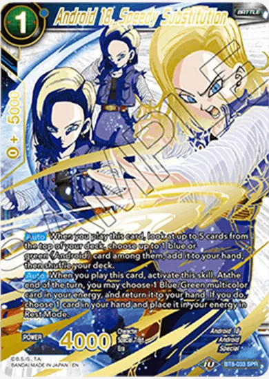ANDROID 18, SPEEDY SUBSTITUTION