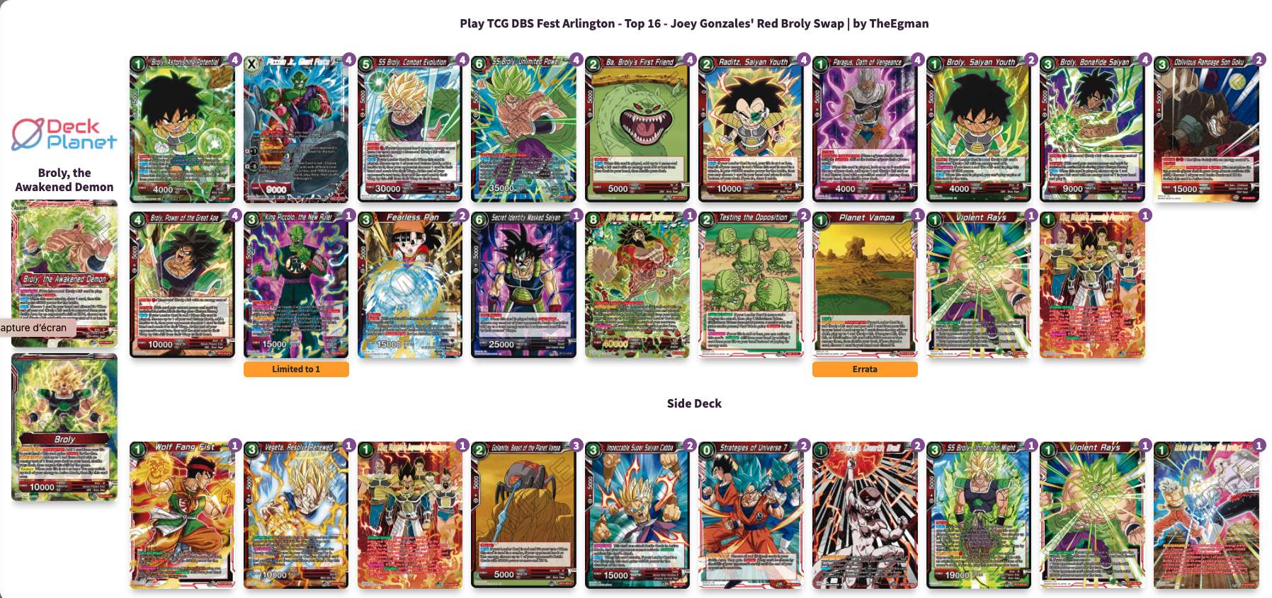 Decklist de Joey Gonzales