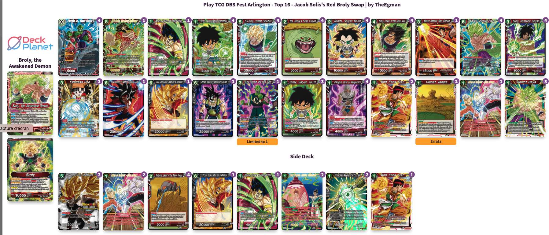 Decklist de Jacob Solis