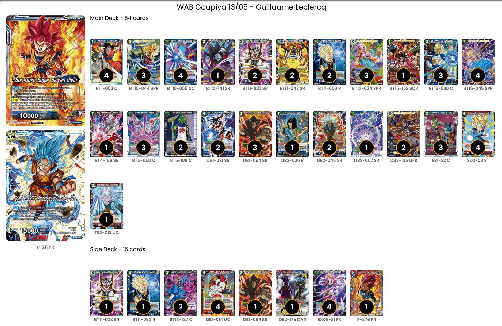 Decklist de Guillaume Leclercq