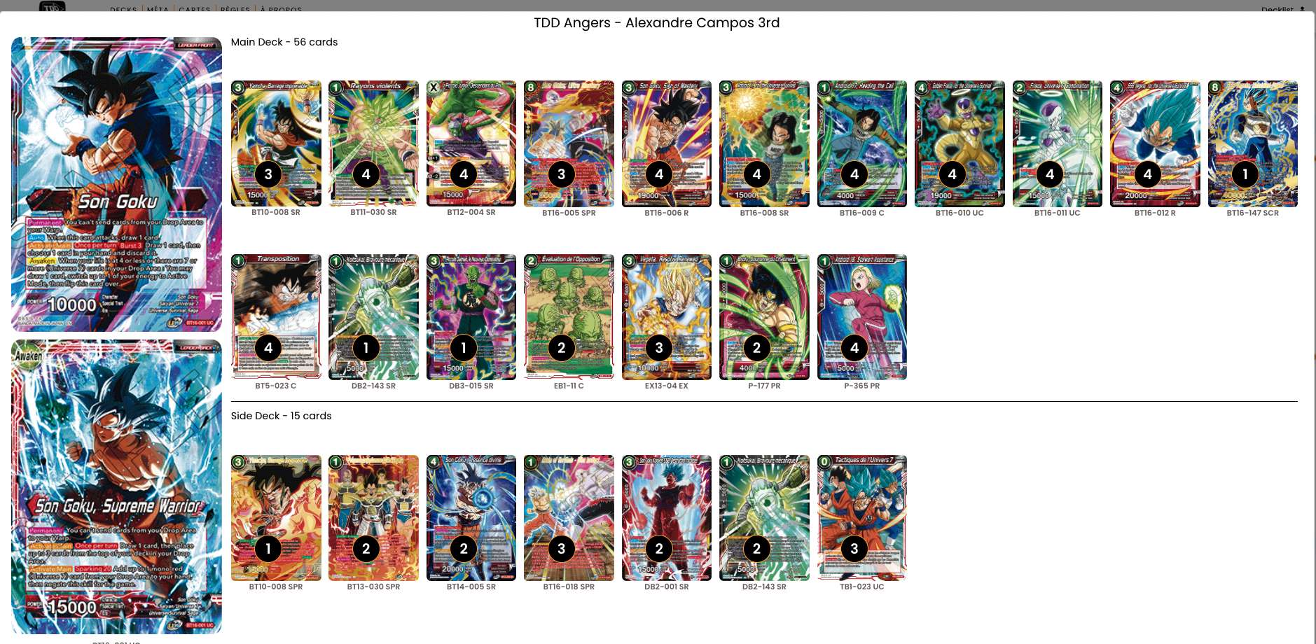 Decklist de Alexandre Campos