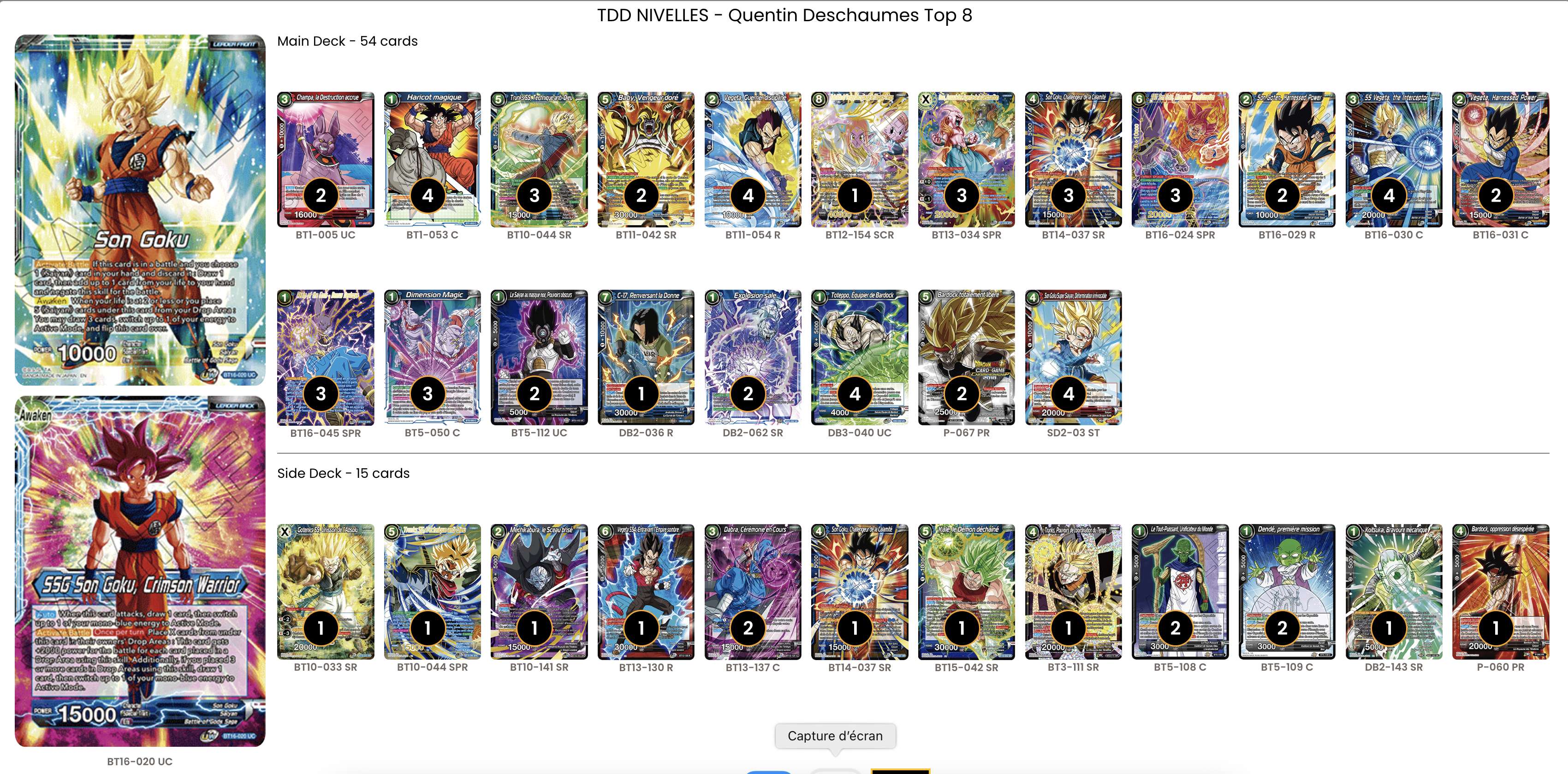 Decklist de Quentin Deschaumes