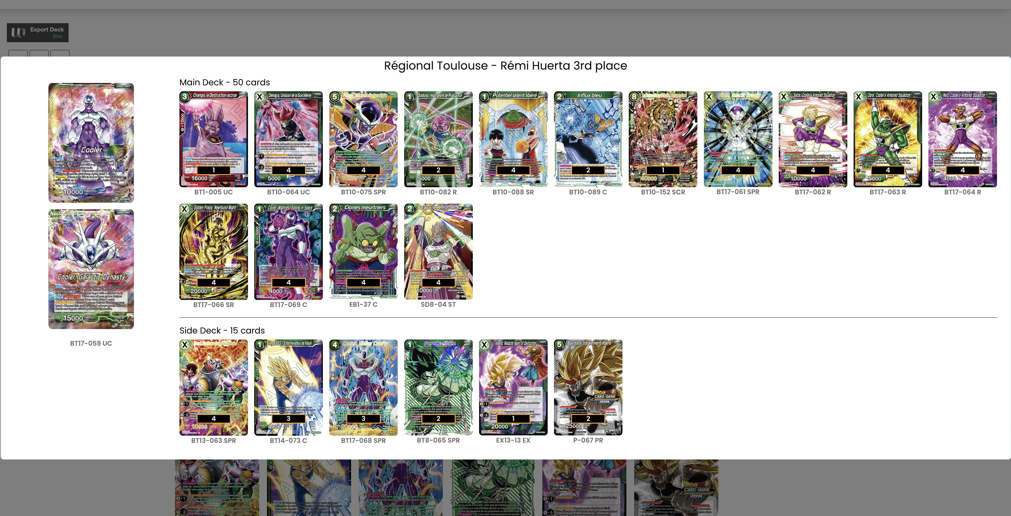 Decklist de Rémi Huerta