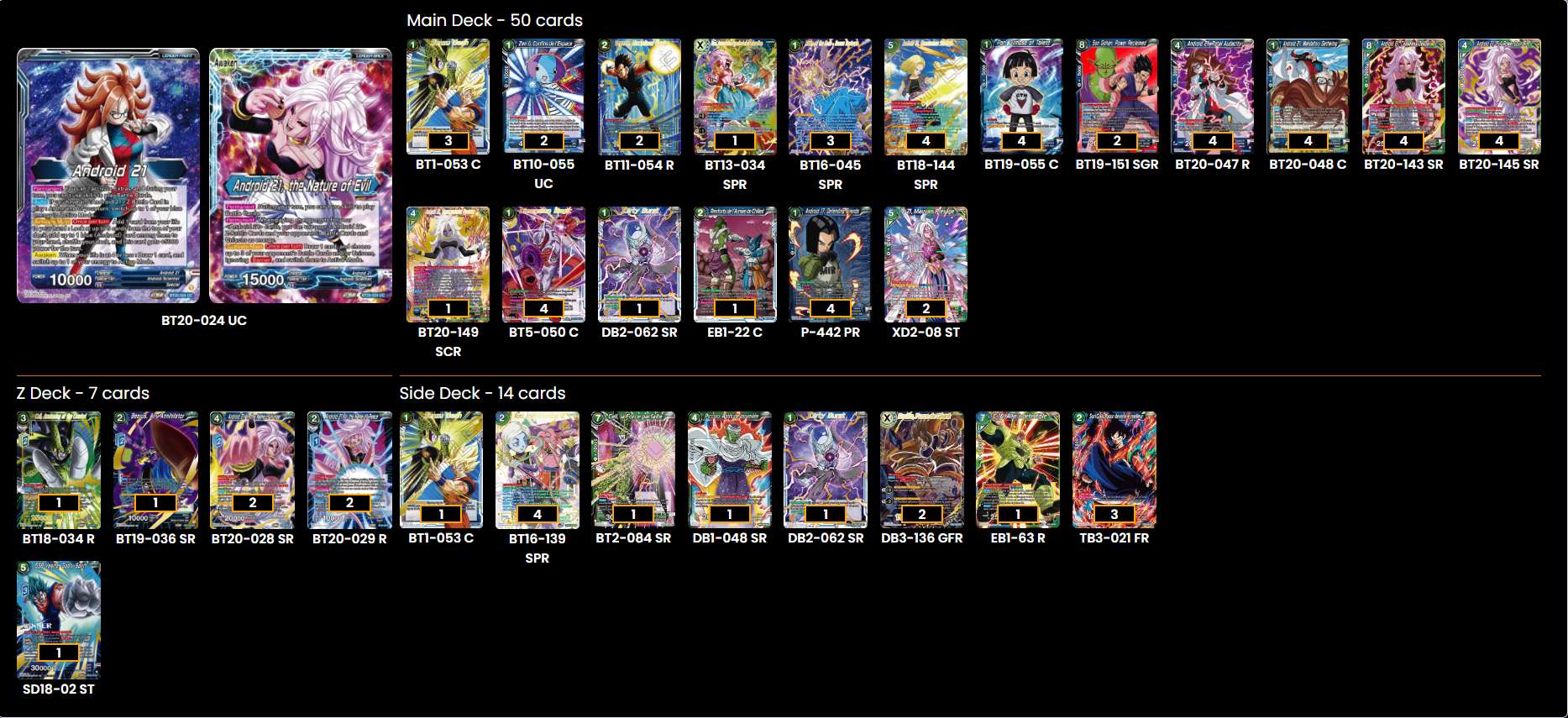 Decklist de Darryl Donaldson