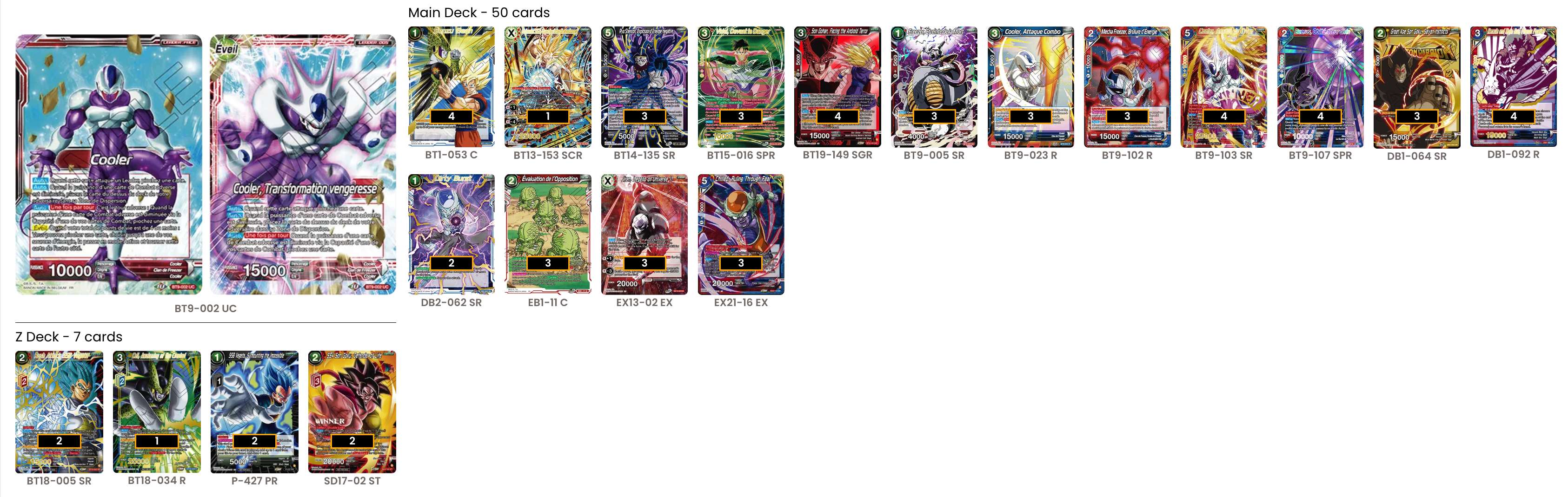 Decklist de Vincent Guitierrez
