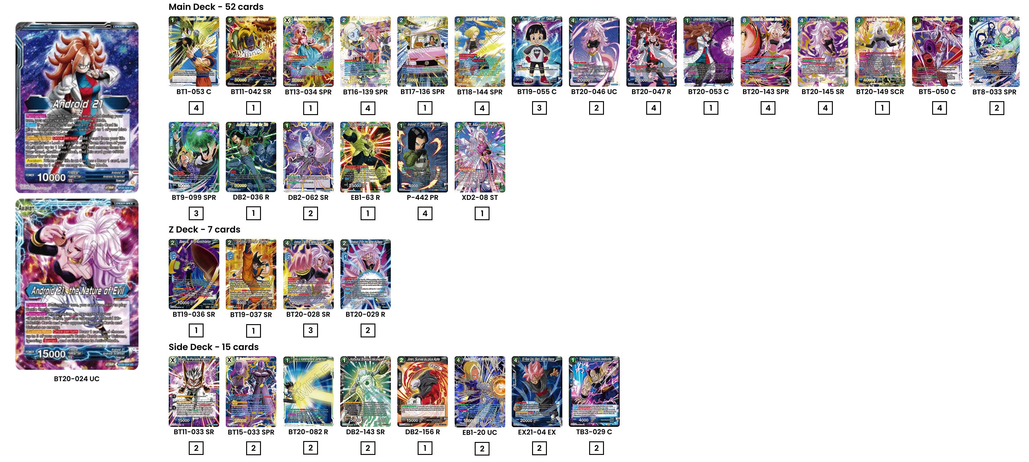 Decklist de Christian Eichwald