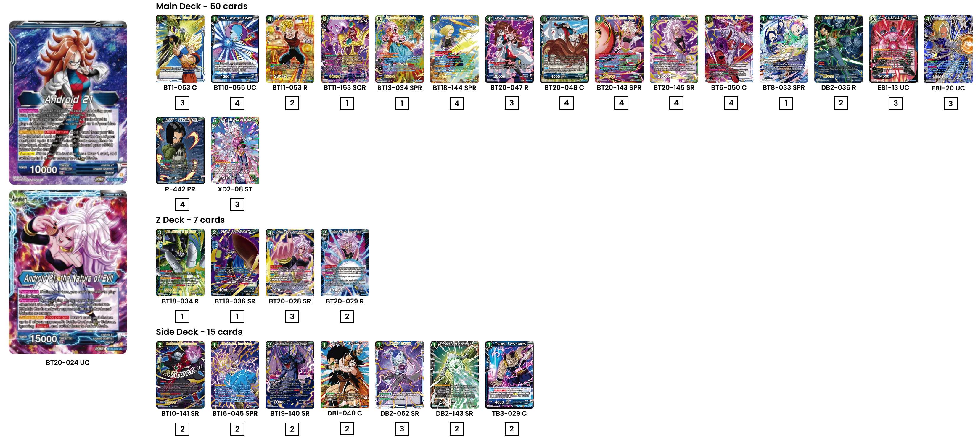 Decklist de Robert G.