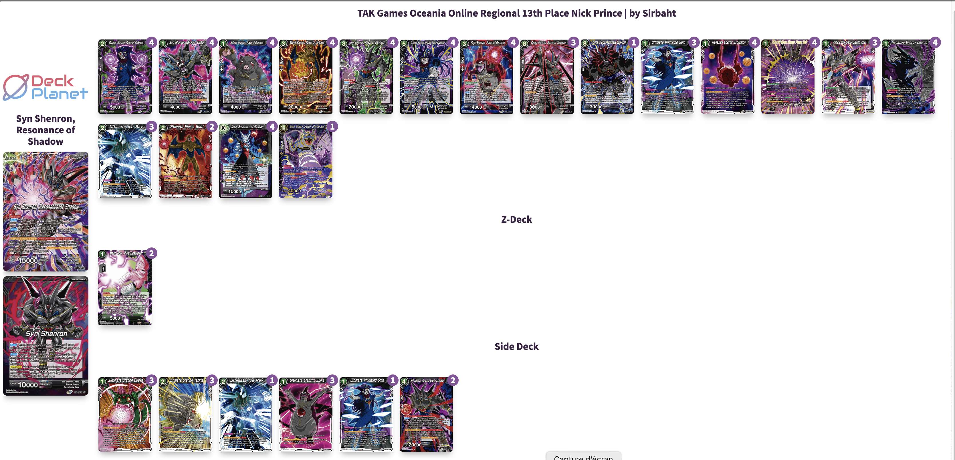 Decklist de Nick Prince