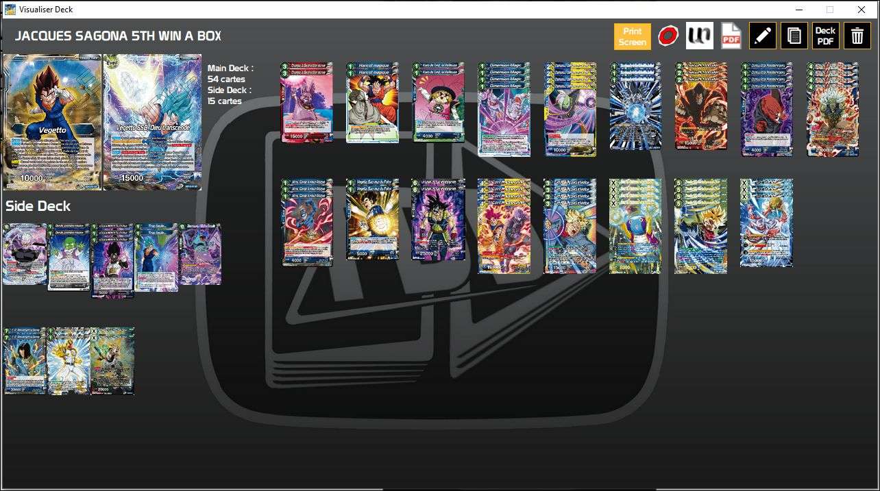 Decklist de Jacques Sagona