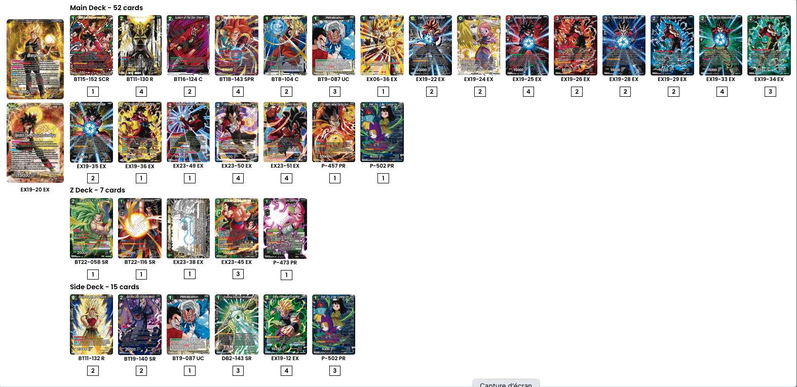 Decklist de Axel