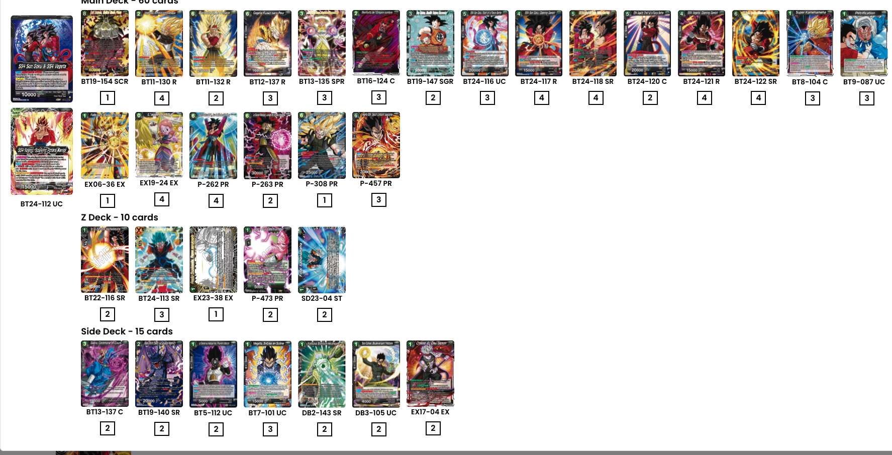 Decklist de Nicholas