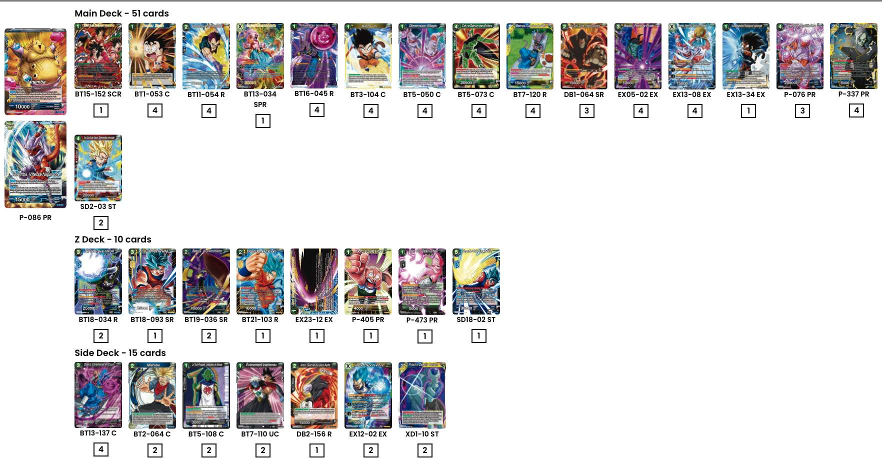 Decklist de Peter Dance