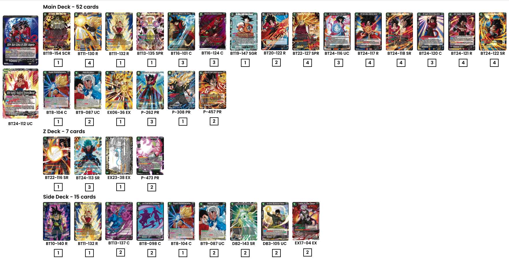 Decklist de David Allardice