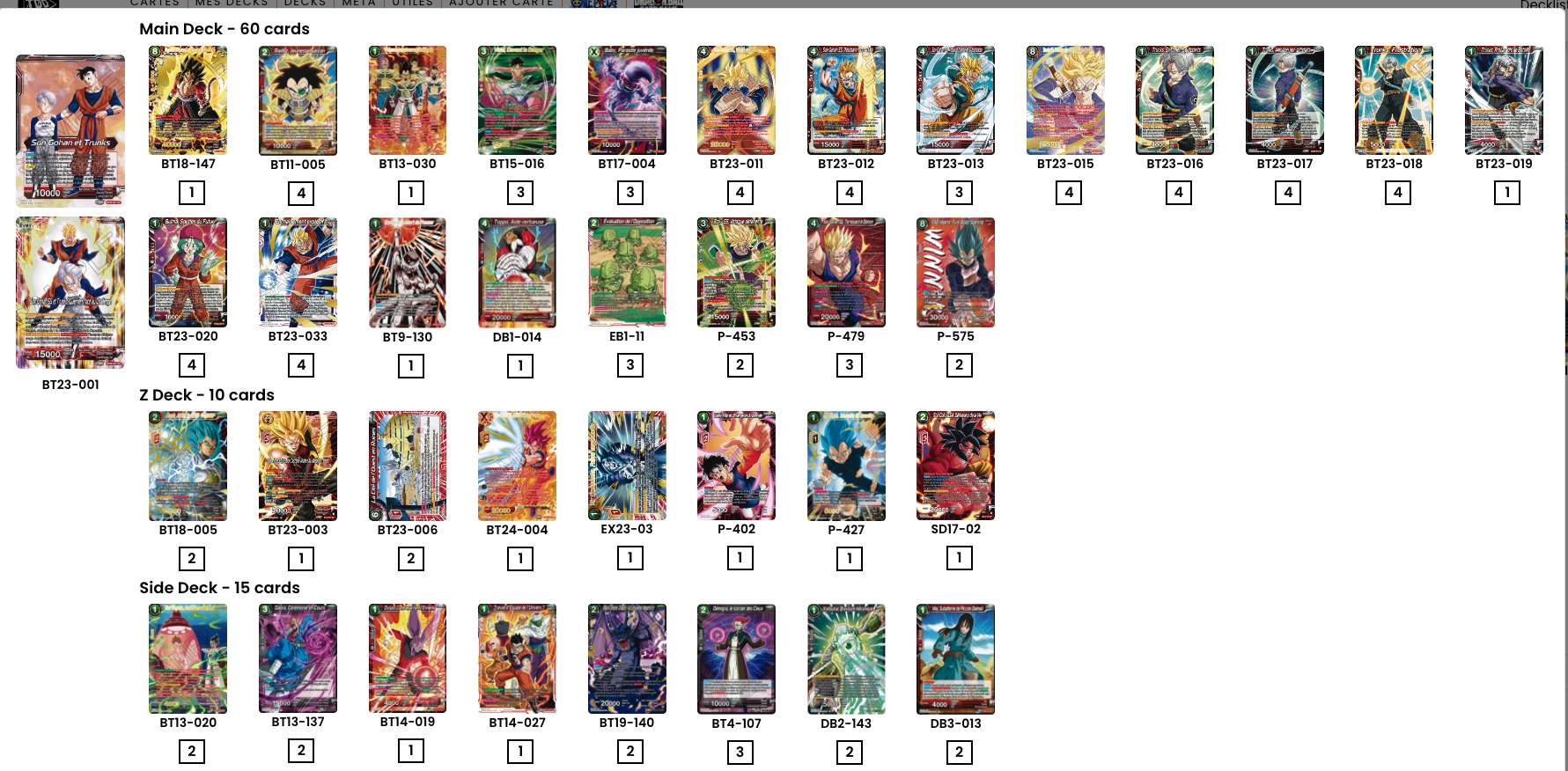 Decklist de Char Eisenmenger