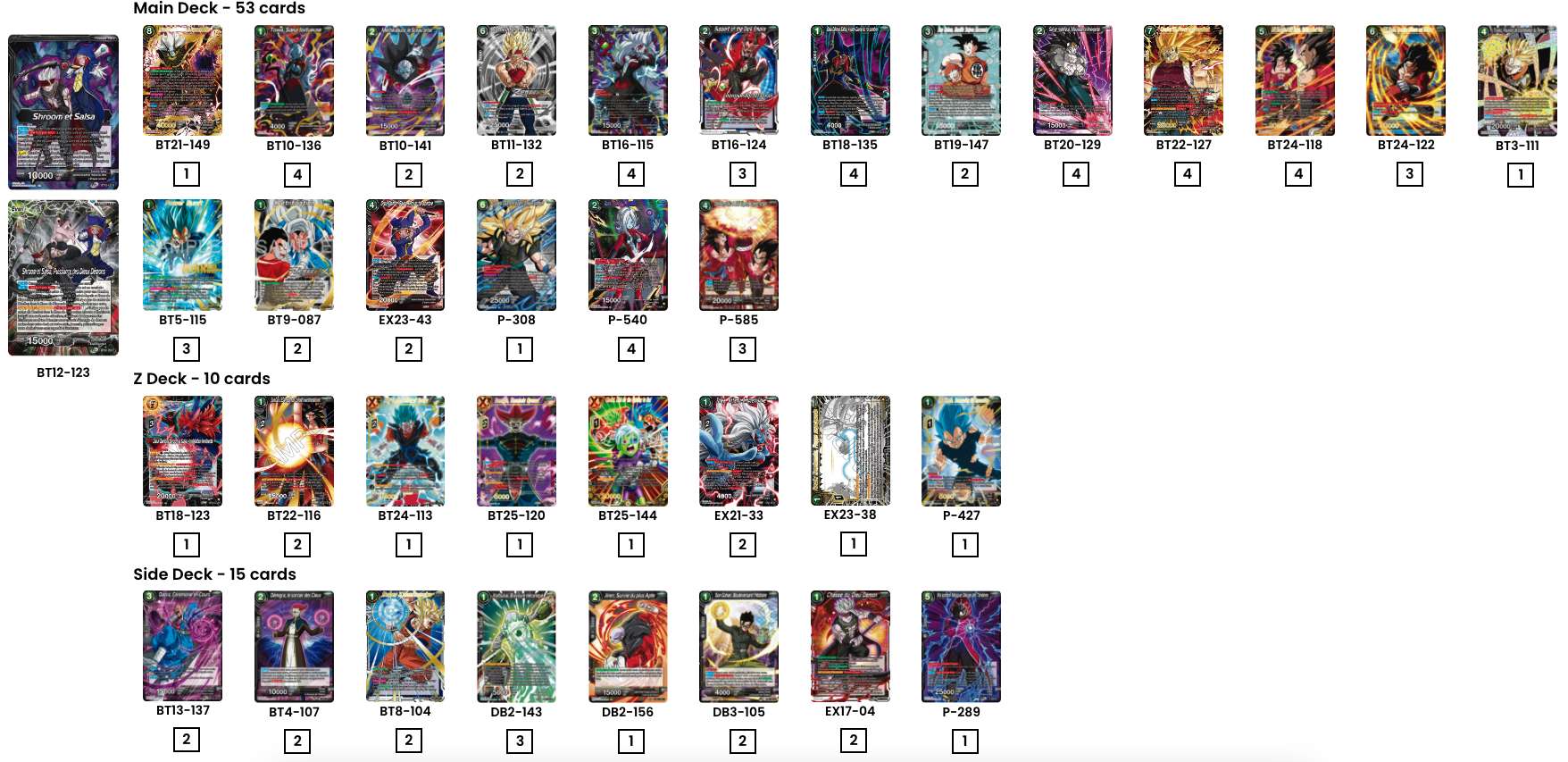 Decklist de Valentin Champon-vachot