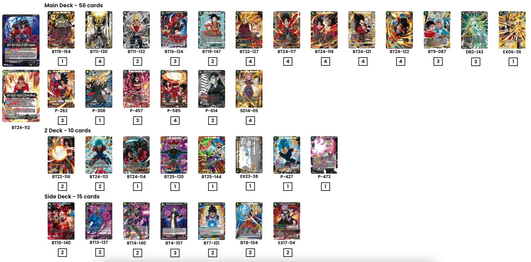 Decklist de Francesco