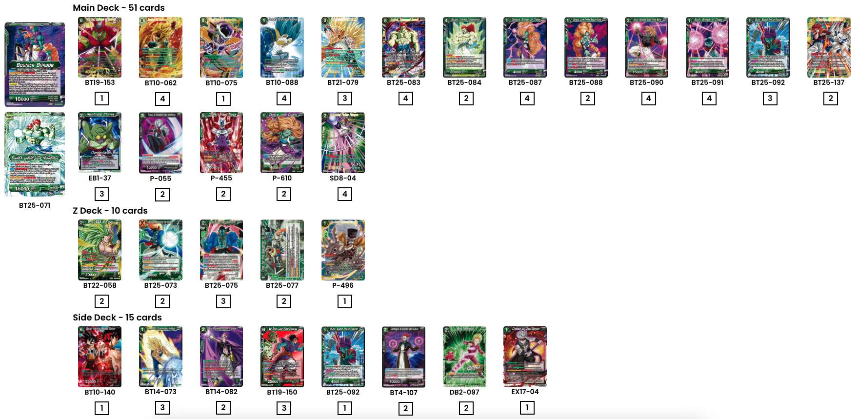 Decklist de Joe Revill