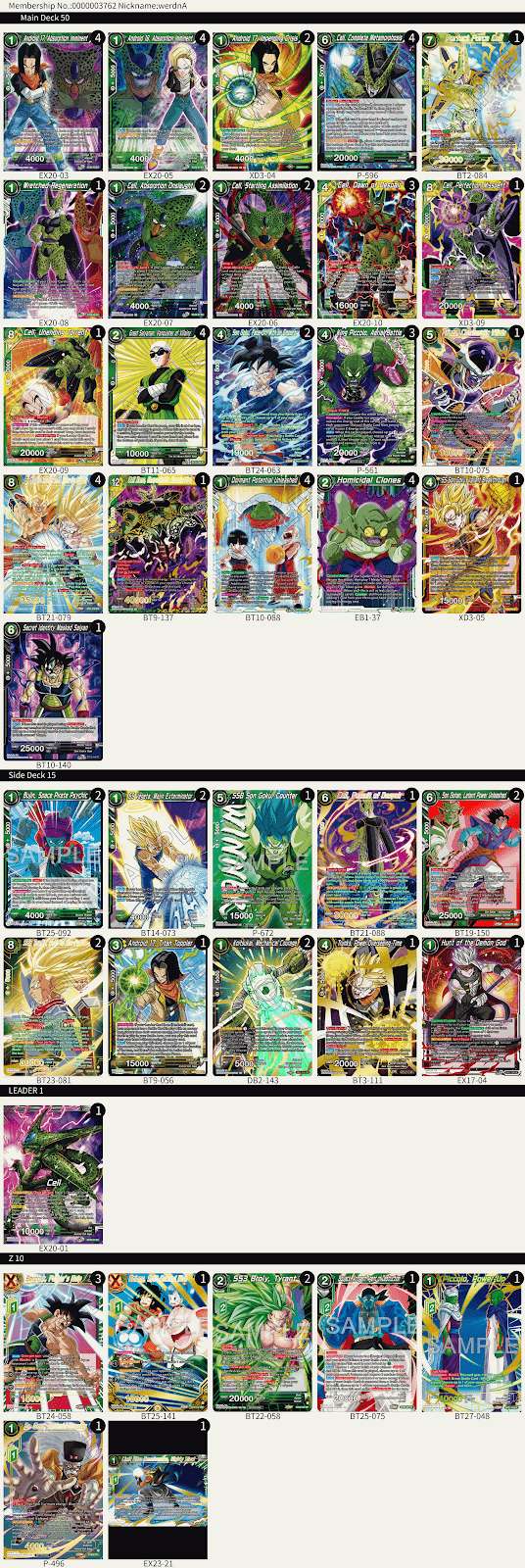 Decklist de WerdnA