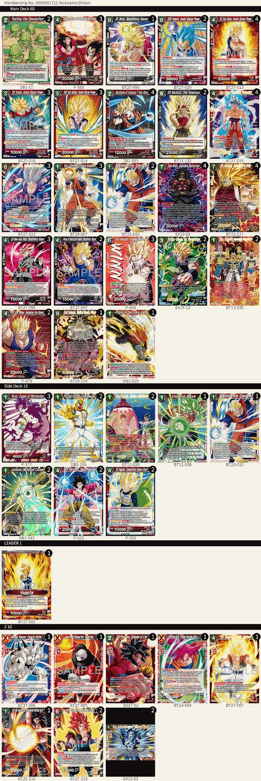 Decklist de Briarr