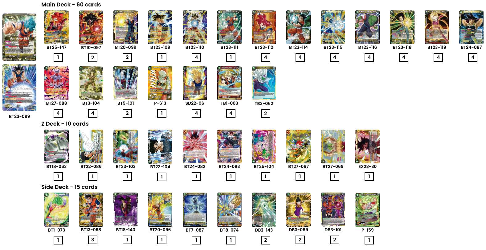 Decklist de Sublett