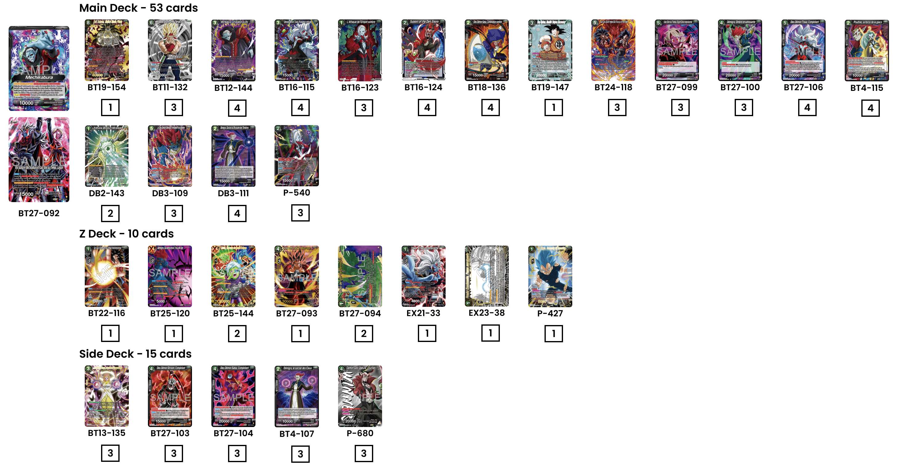 Decklist de Wes