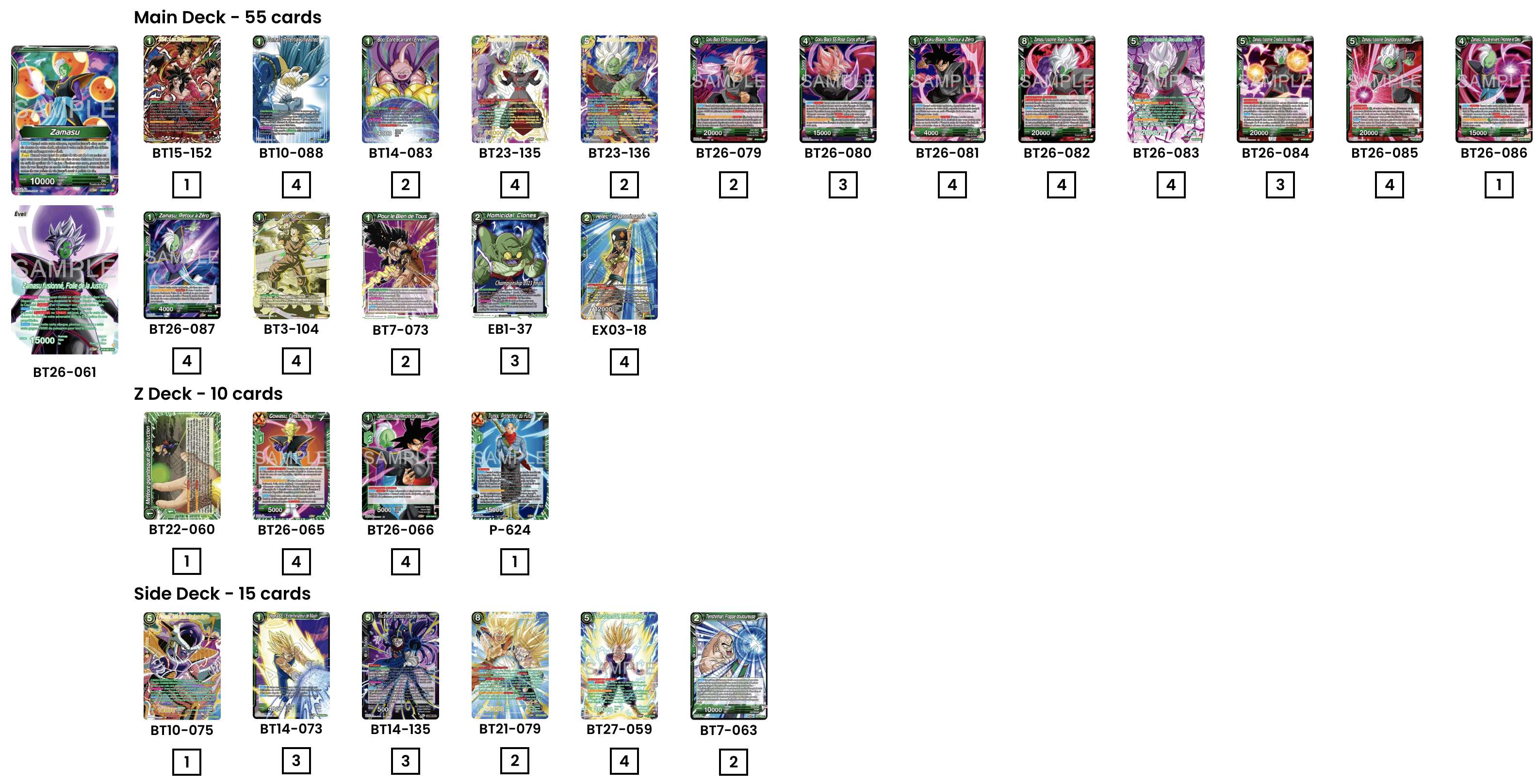 Decklist de 