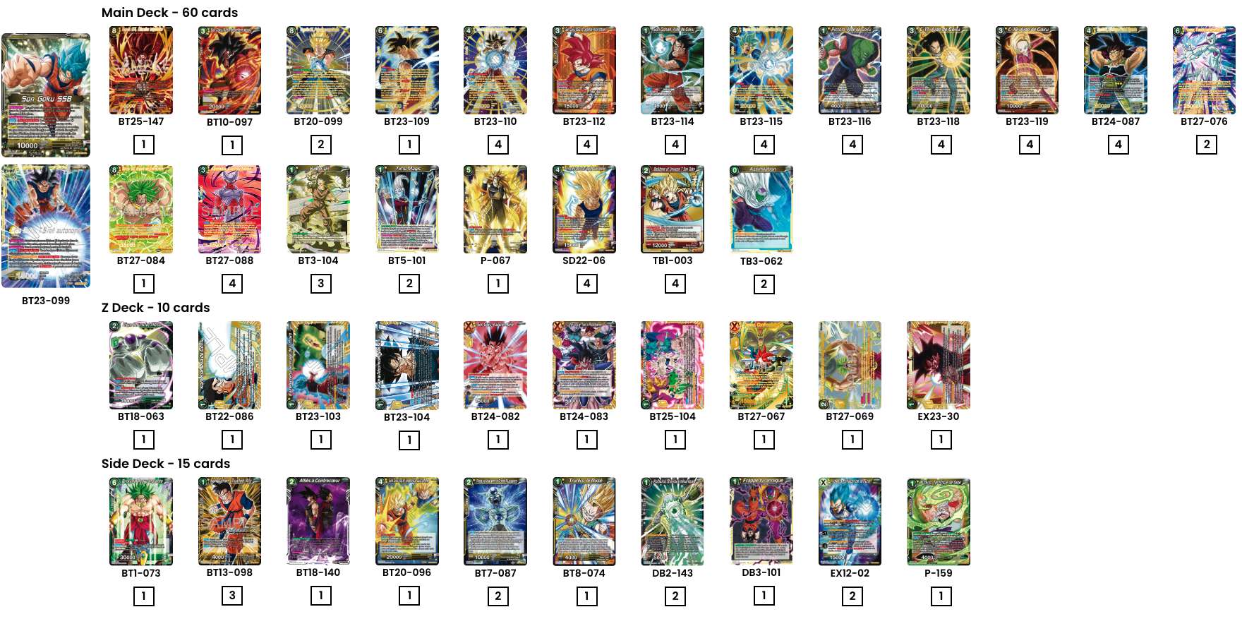 Decklist de Sublett