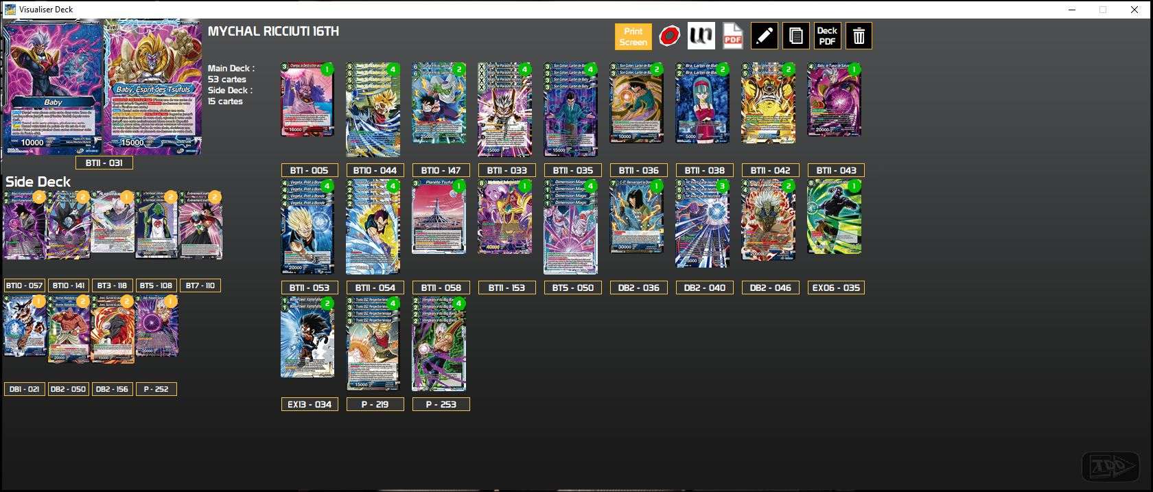 Decklist de Mychal Ricciuti