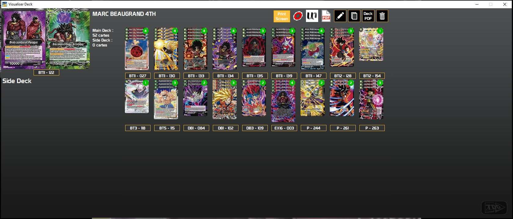 Decklist de Marc Beaugrand