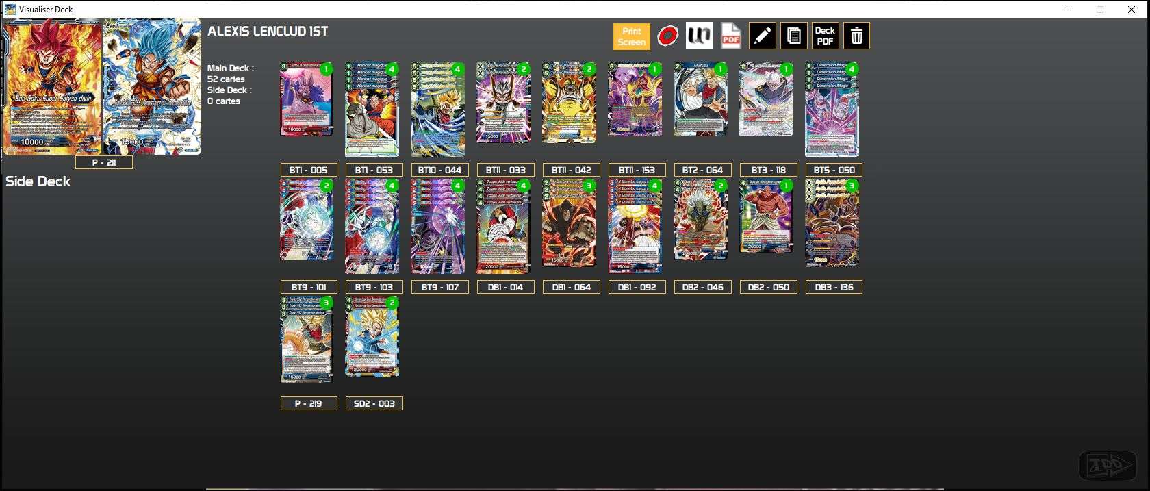 Decklist de Alexis Lenclud
