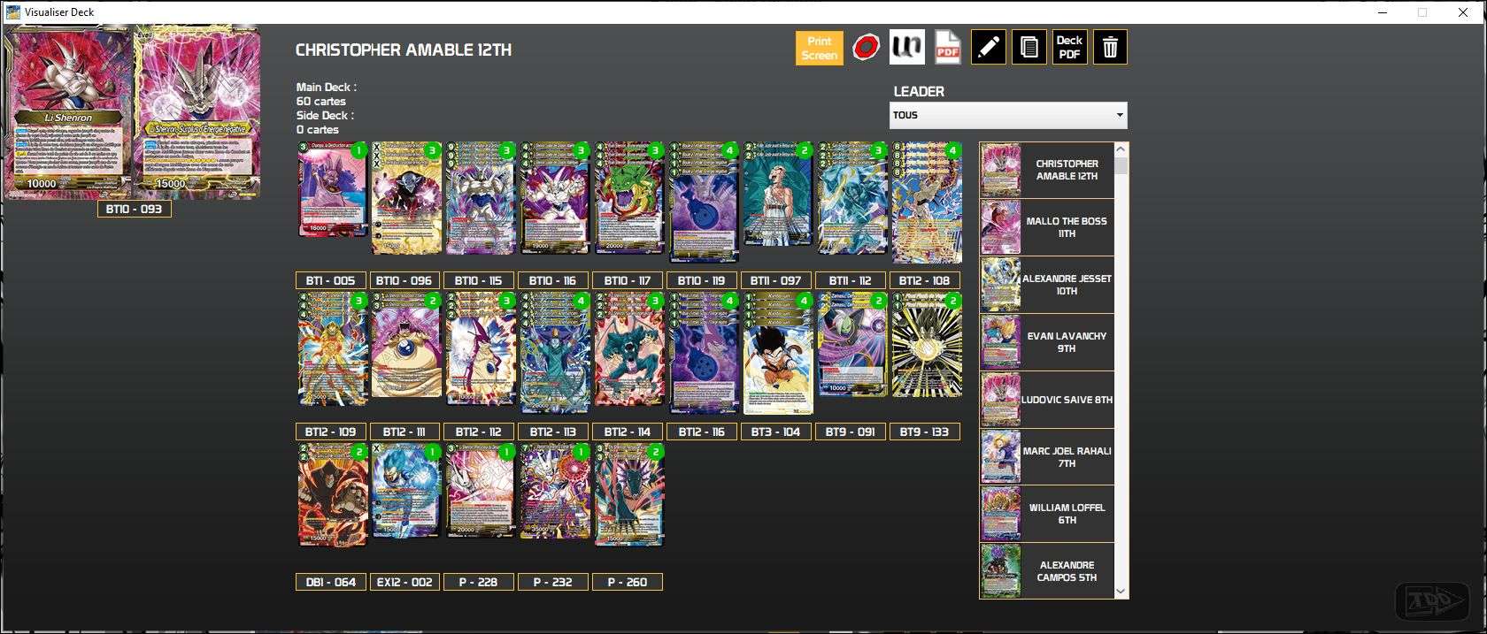 Decklist image · Christopher Amable