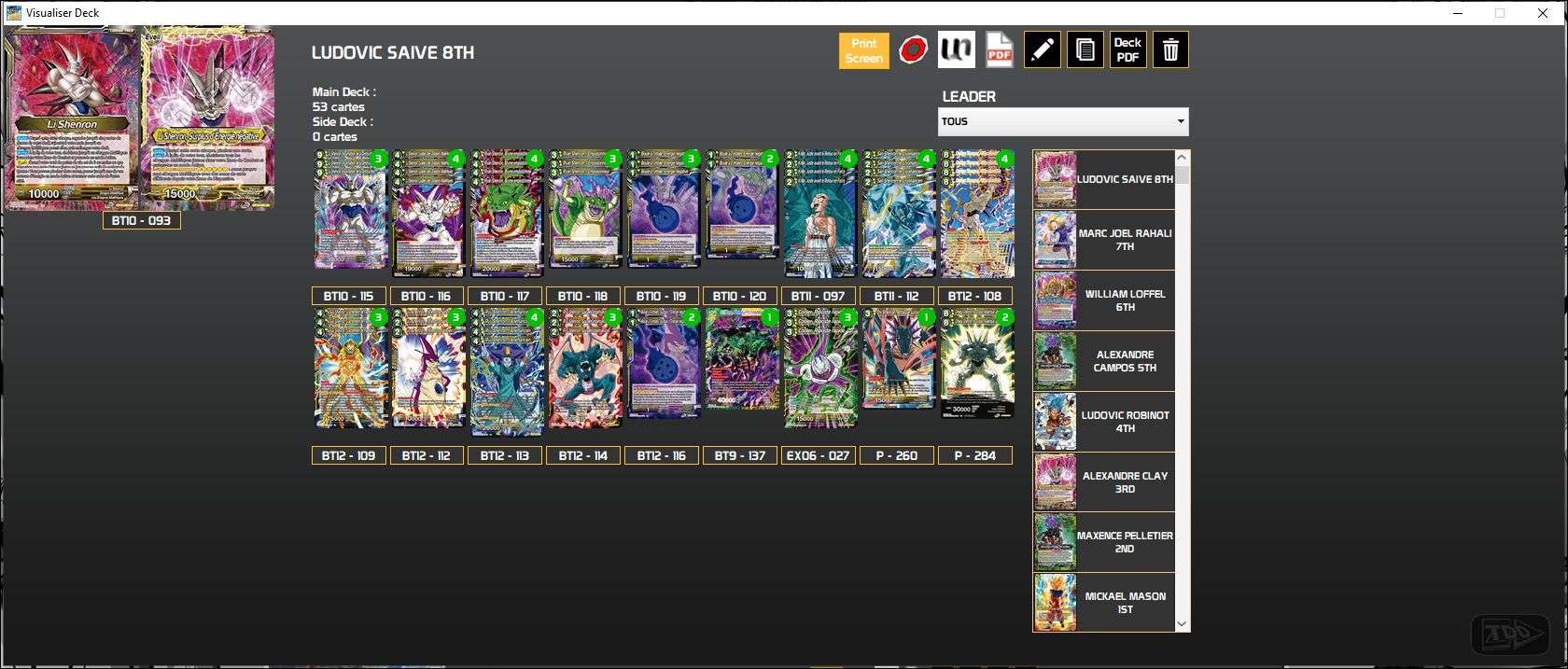 Decklist image · Ludovic Saive