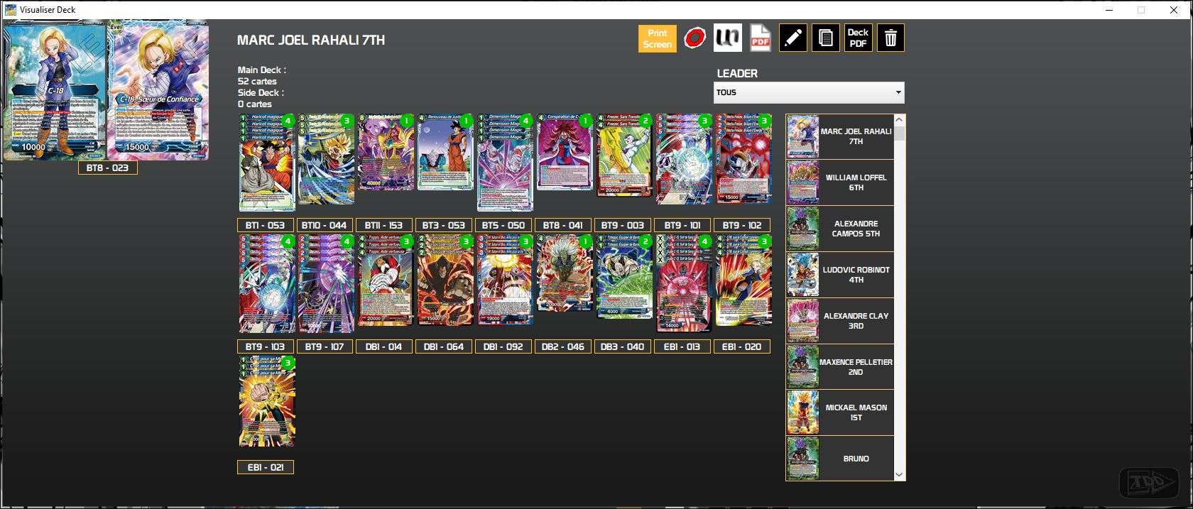 Decklist image · Marc-Joël Rahali