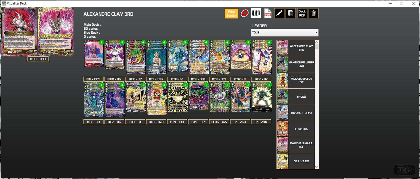 Decklist image · Alexandre Clay