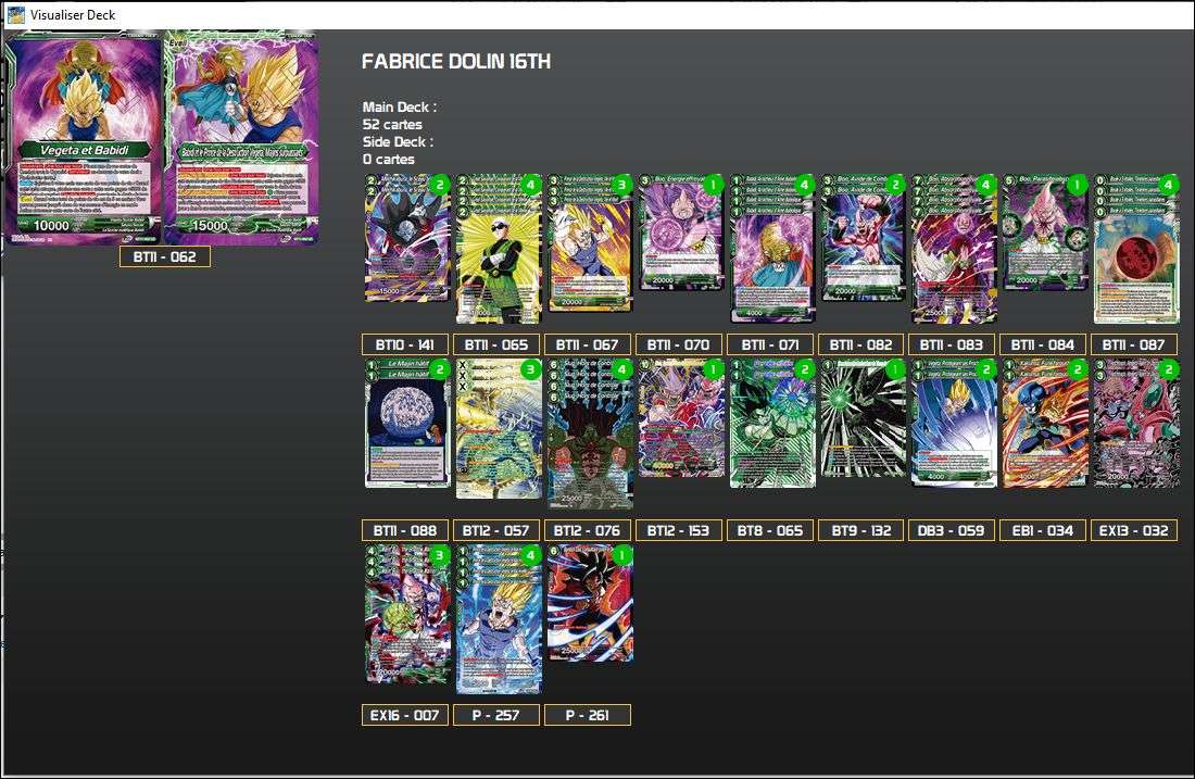 Decklist de Fabrice Dolin
