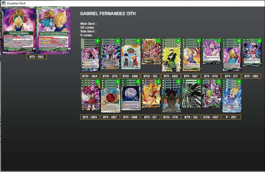 Decklist de Gabriel Fernandez