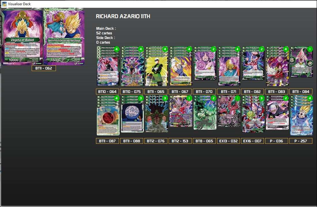 Decklist de Richard Azario
