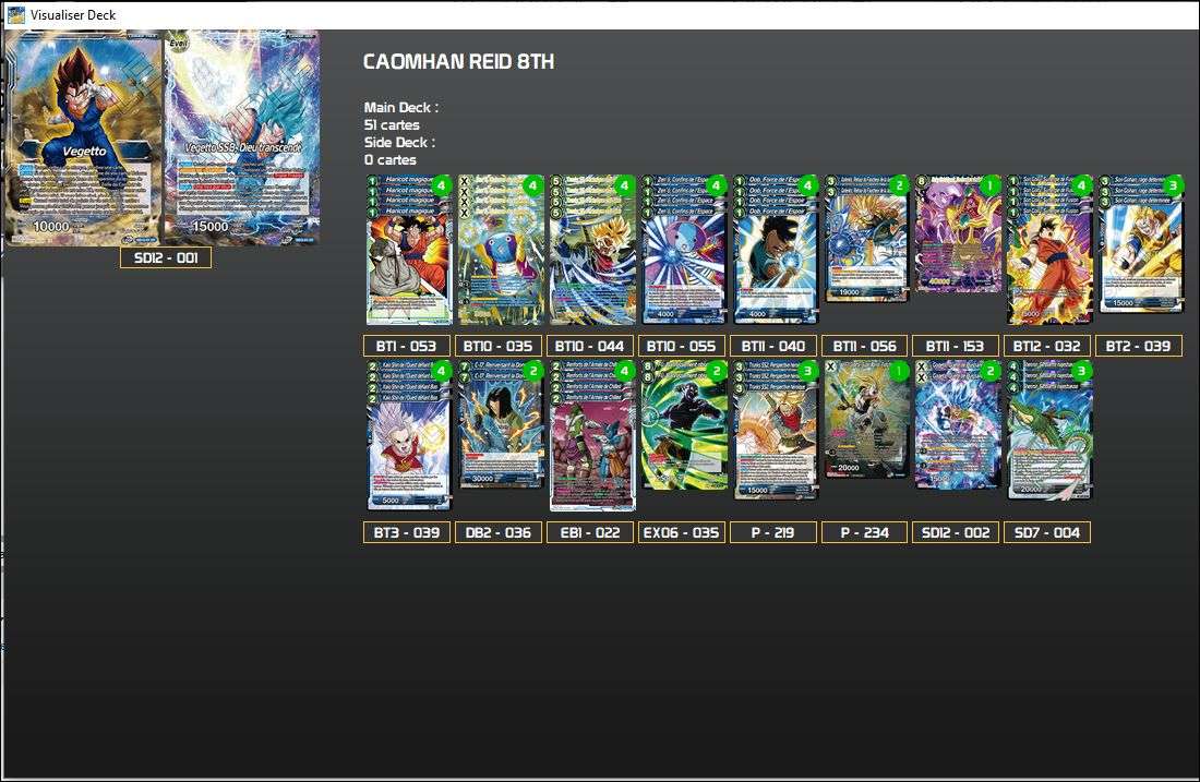 Decklist de Caomhan Reid