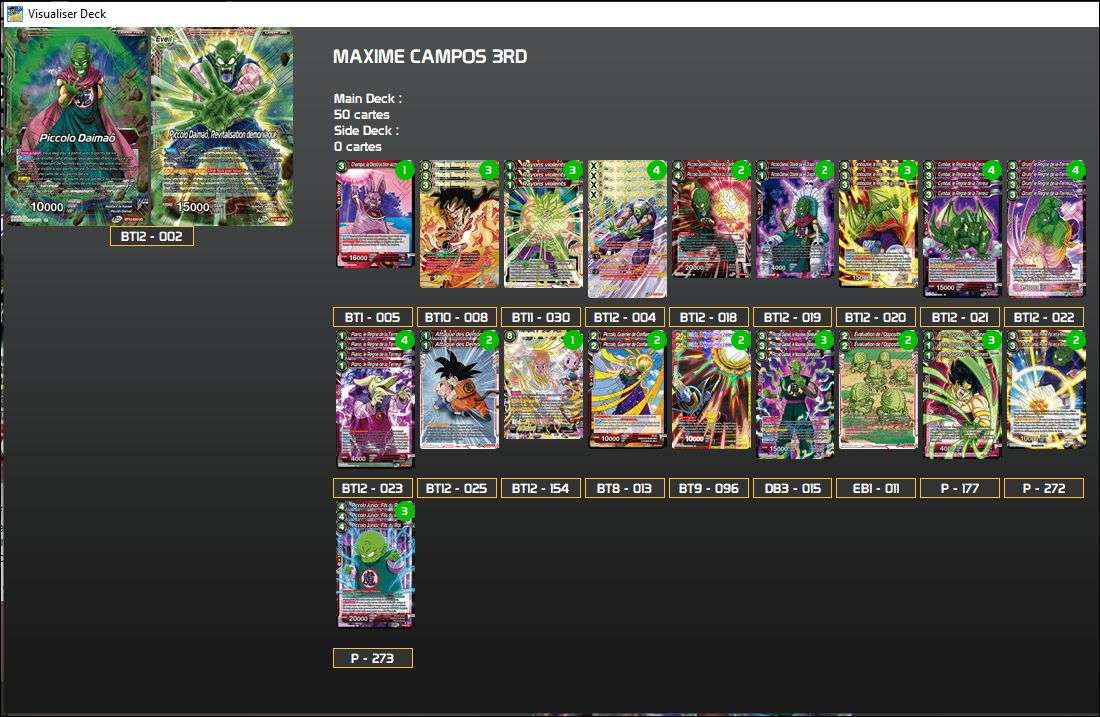 Decklist de Maxime Campos