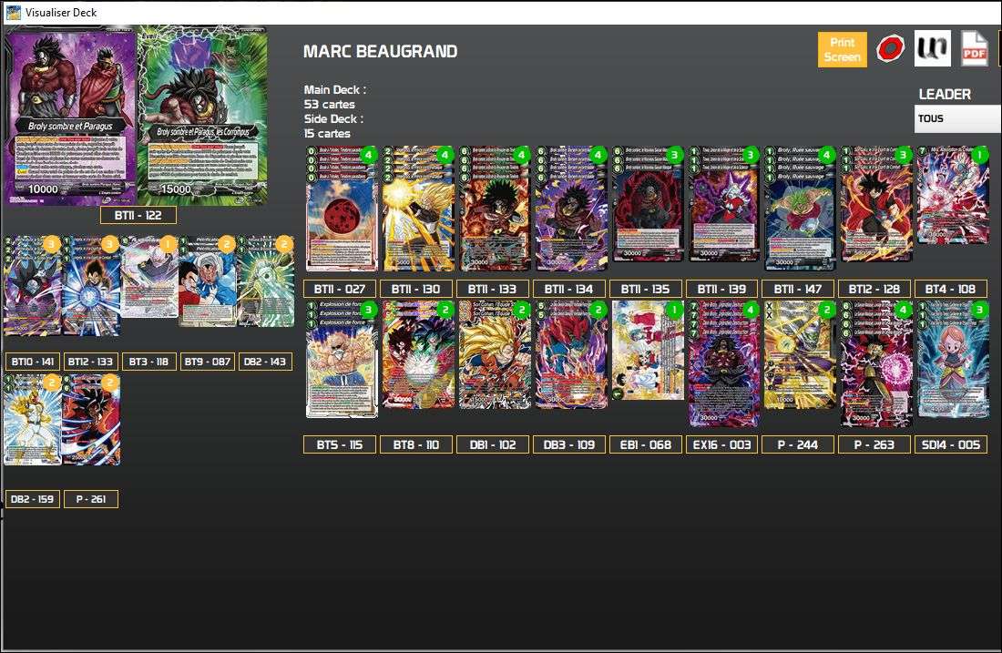 Decklist de Marc Beaugrand