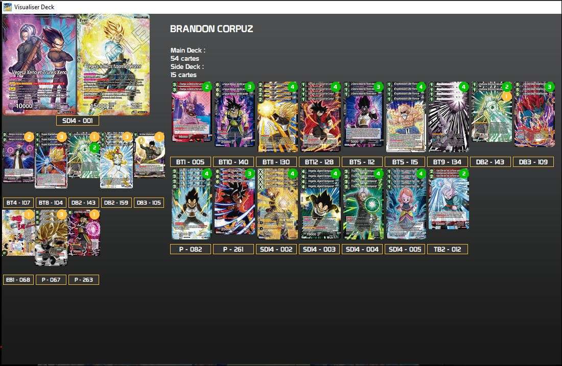 Decklist de Brandon Corpuz