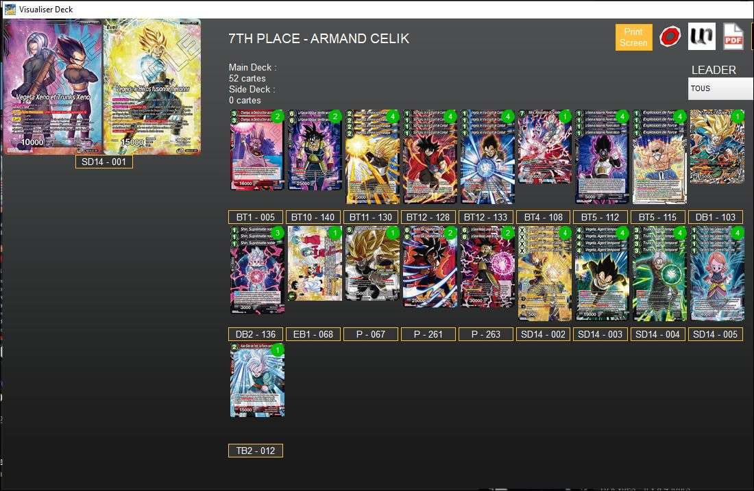 Decklist de Armand Celik